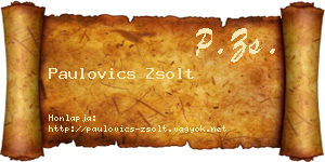 Paulovics Zsolt névjegykártya